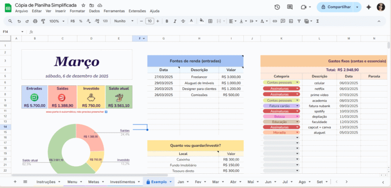 Controle Total de Gastos — Planilha