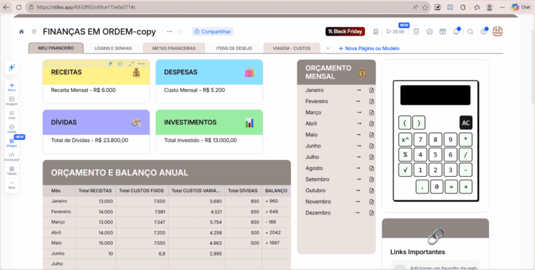 Finanças em Ordem — Dashboard